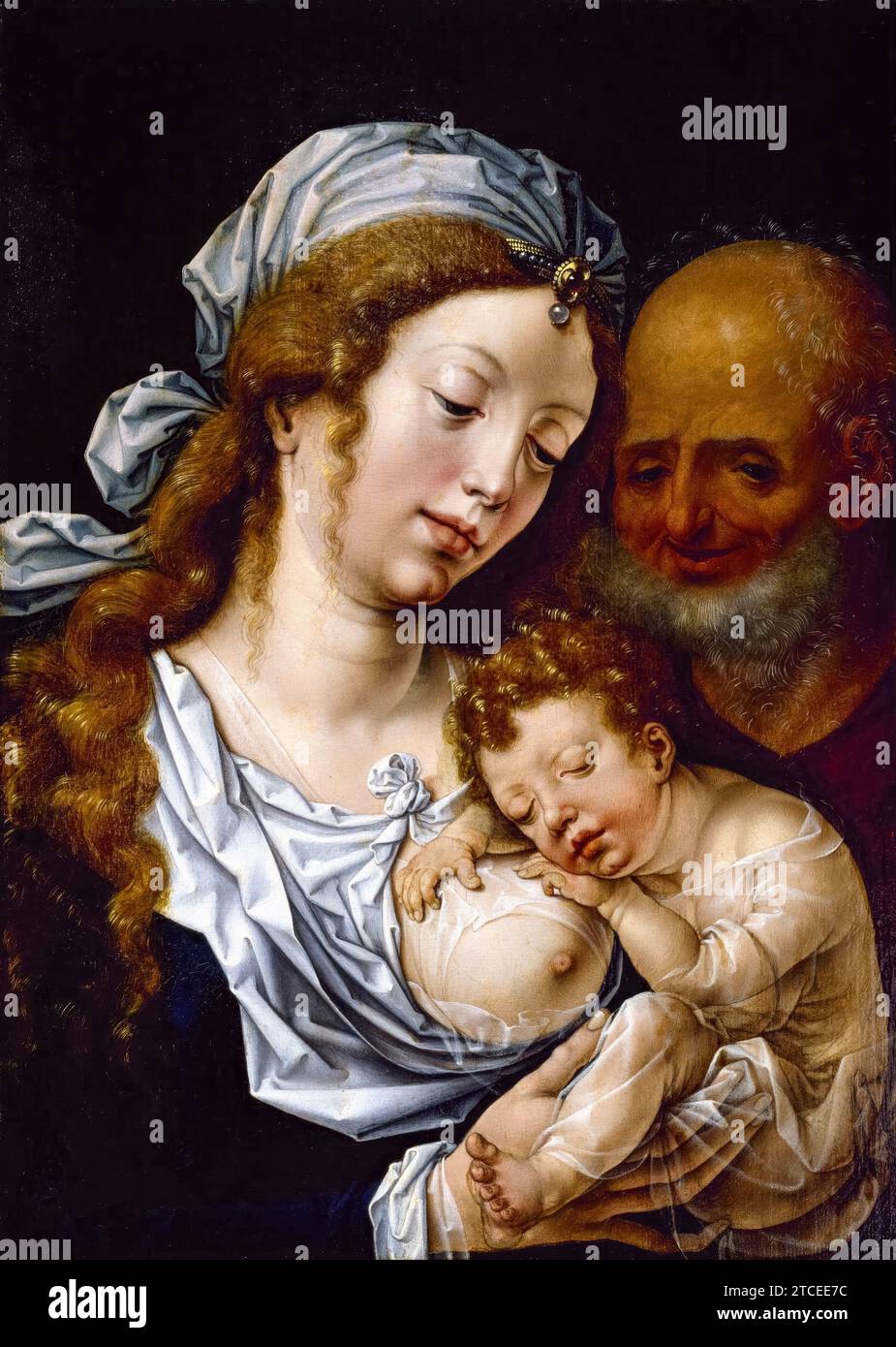 Jan Gossaert, la Sainte famille, peinture à l'huile sur bois, 1501-1533 Banque D'Images