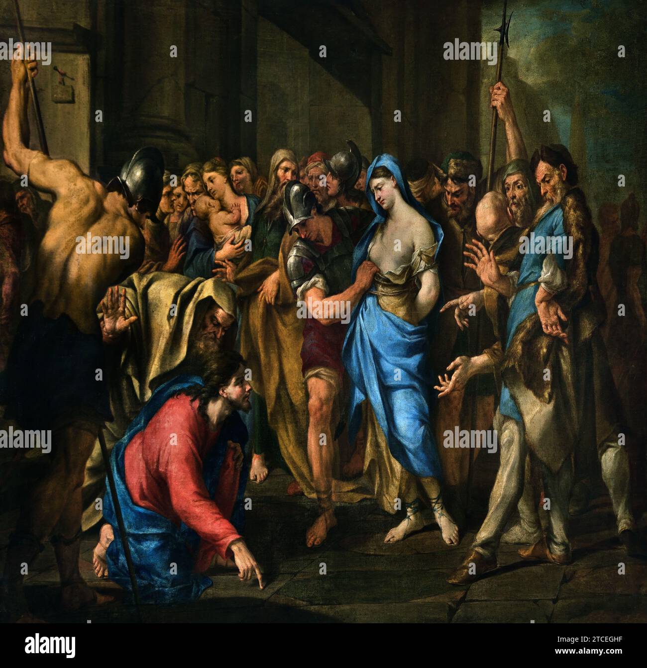 Christ et les adultes 17e siècle par N. Vaccaro Catherdal Salerno, Musée des Beaux-Arts, Italie, Italien. Banque D'Images