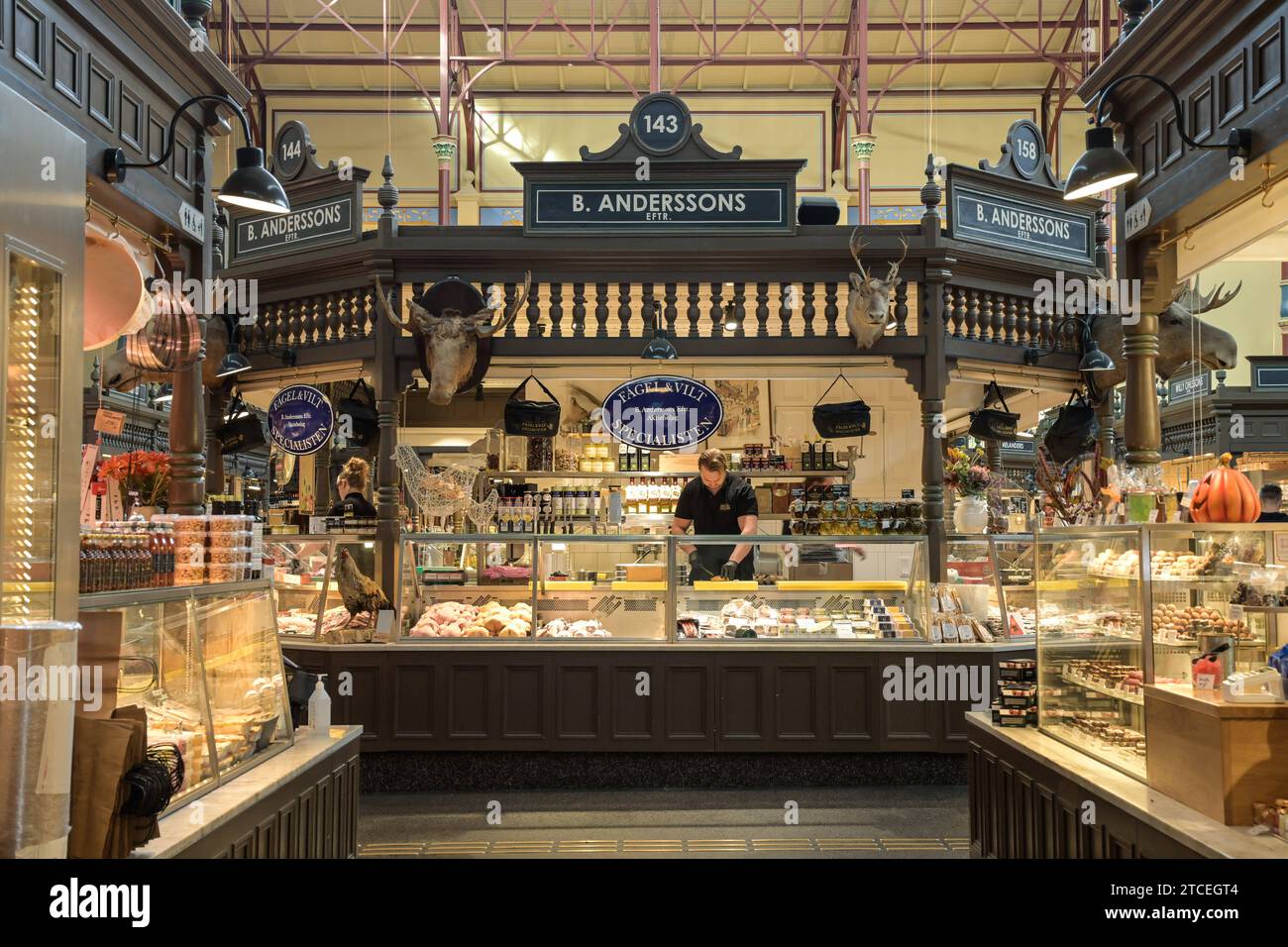 Historische Markthalle Östermalms Saluhall, Östermalmstorg, Stockholm, Schweden *** Östermalms Saluhall Historic Market Hall, Östermalmstorg, Stockholm, Suède Banque D'Images