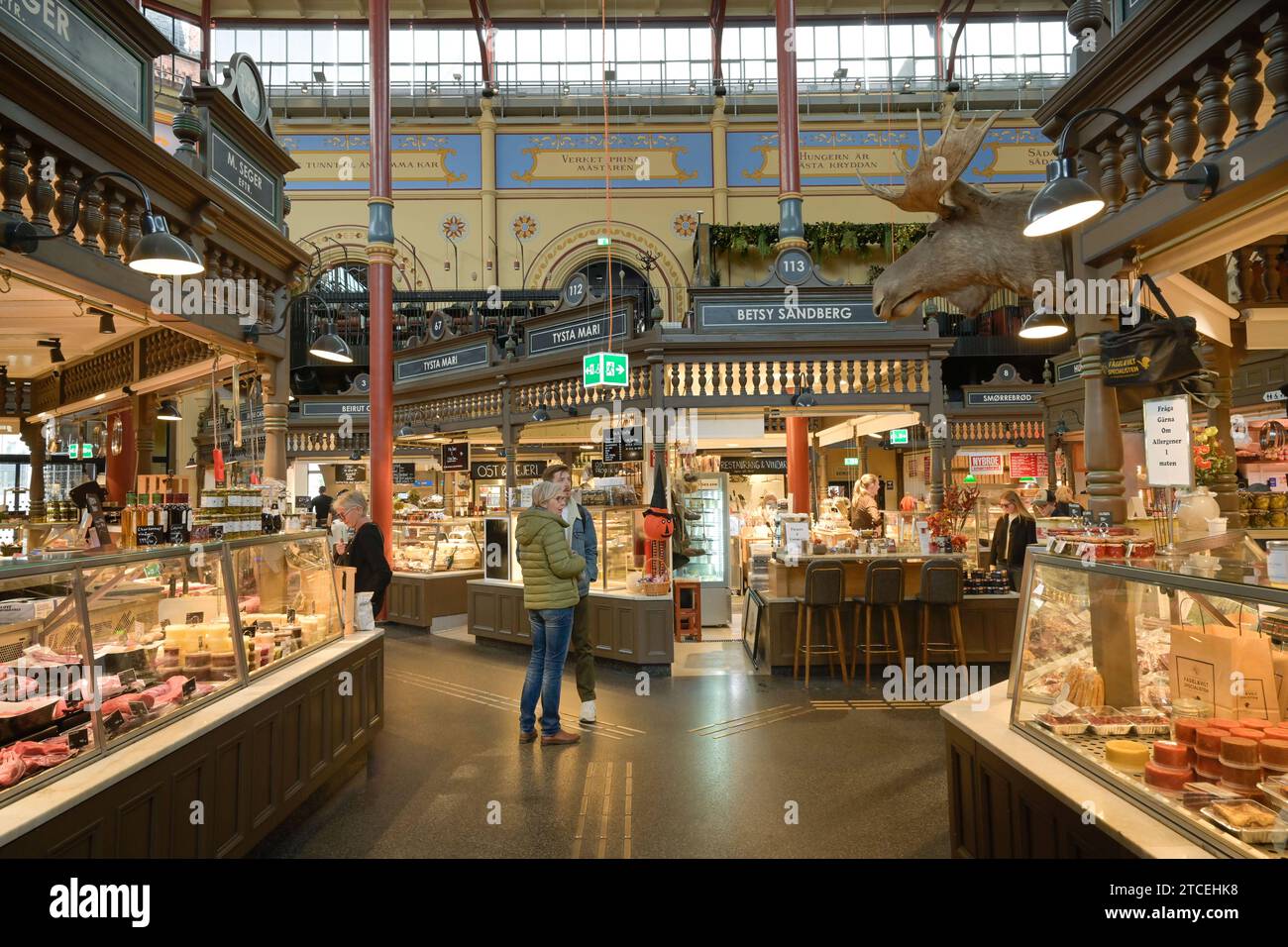 Historische Markthalle Östermalms Saluhall, Östermalmstorg, Stockholm, Schweden *** Östermalms Saluhall Historic Market Hall, Östermalmstorg, Stockholm, Suède Banque D'Images