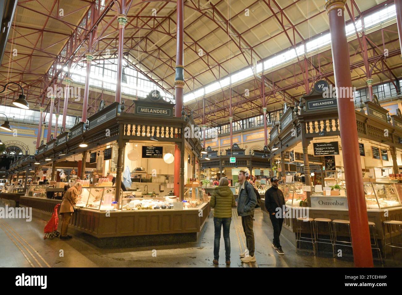 Historische Markthalle Östermalms Saluhall, Östermalmstorg, Stockholm, Schweden *** Östermalms Saluhall Historic Market Hall, Östermalmstorg, Stockholm, Suède Banque D'Images