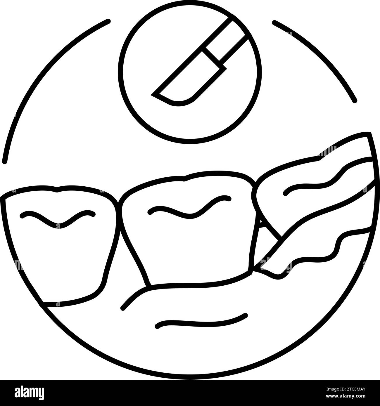 illustration vectorielle d'icône de ligne de retrait de dent de sagesse Illustration de Vecteur