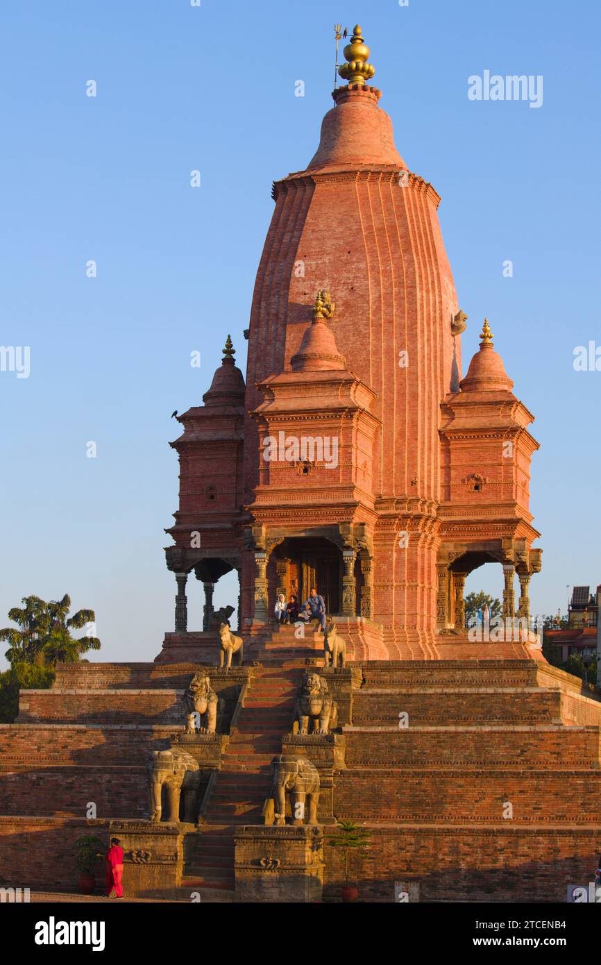 Népal, Bhaktapur, Durbar Square, Temple Fasidega, Shilu Mahadev, Banque D'Images