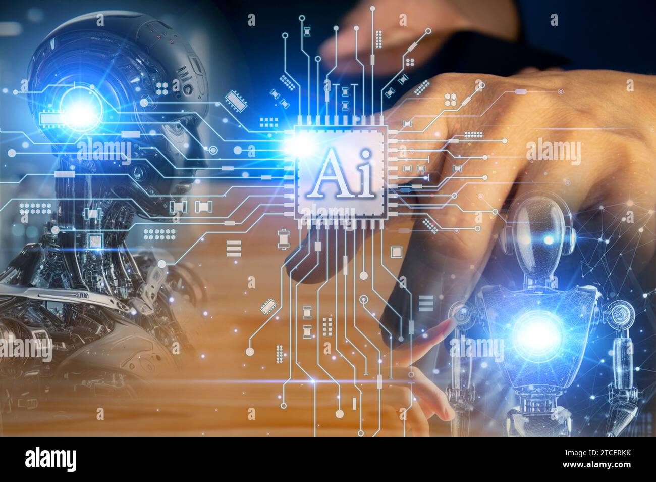 Concepts, développement de l'intelligence artificielle et auto-apprentissage de l'intelligence artificielle, générer ai Banque D'Images