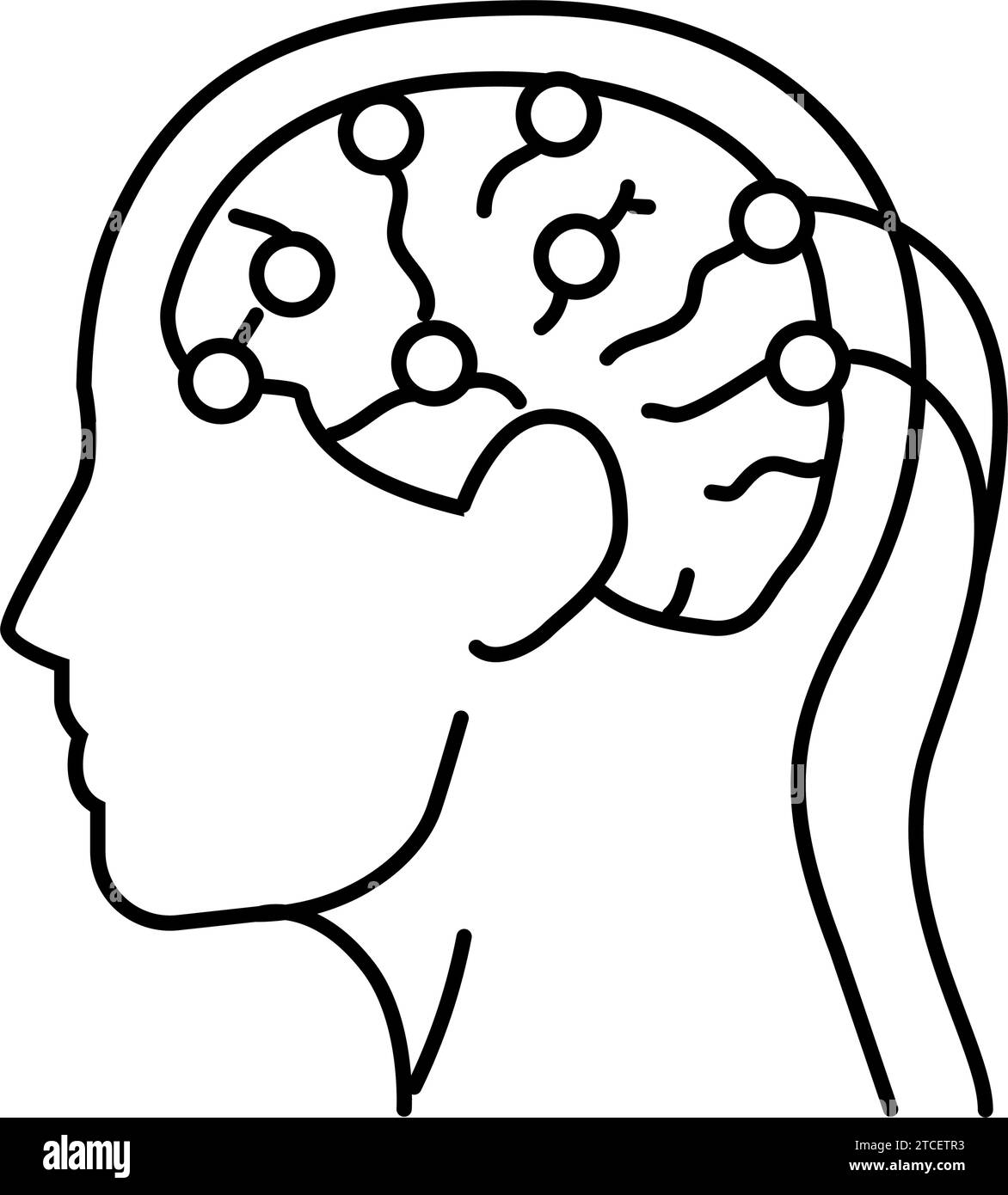 illustration vectorielle de ligne de neurologue de diagnostic de crise Illustration de Vecteur