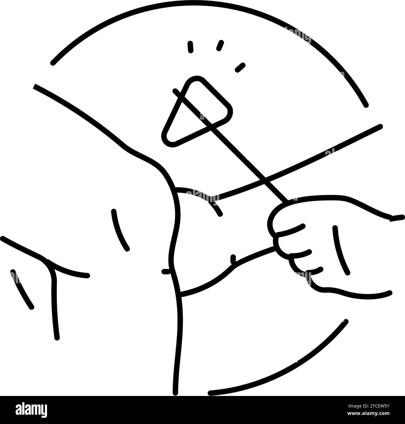 illustration vectorielle de ligne d'icône de neurologue de test réflexe Illustration de Vecteur