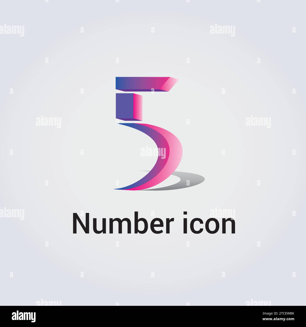 Nombre chiffres icône logo Design élément graphique diverses formes et couleurs Illustration de Vecteur