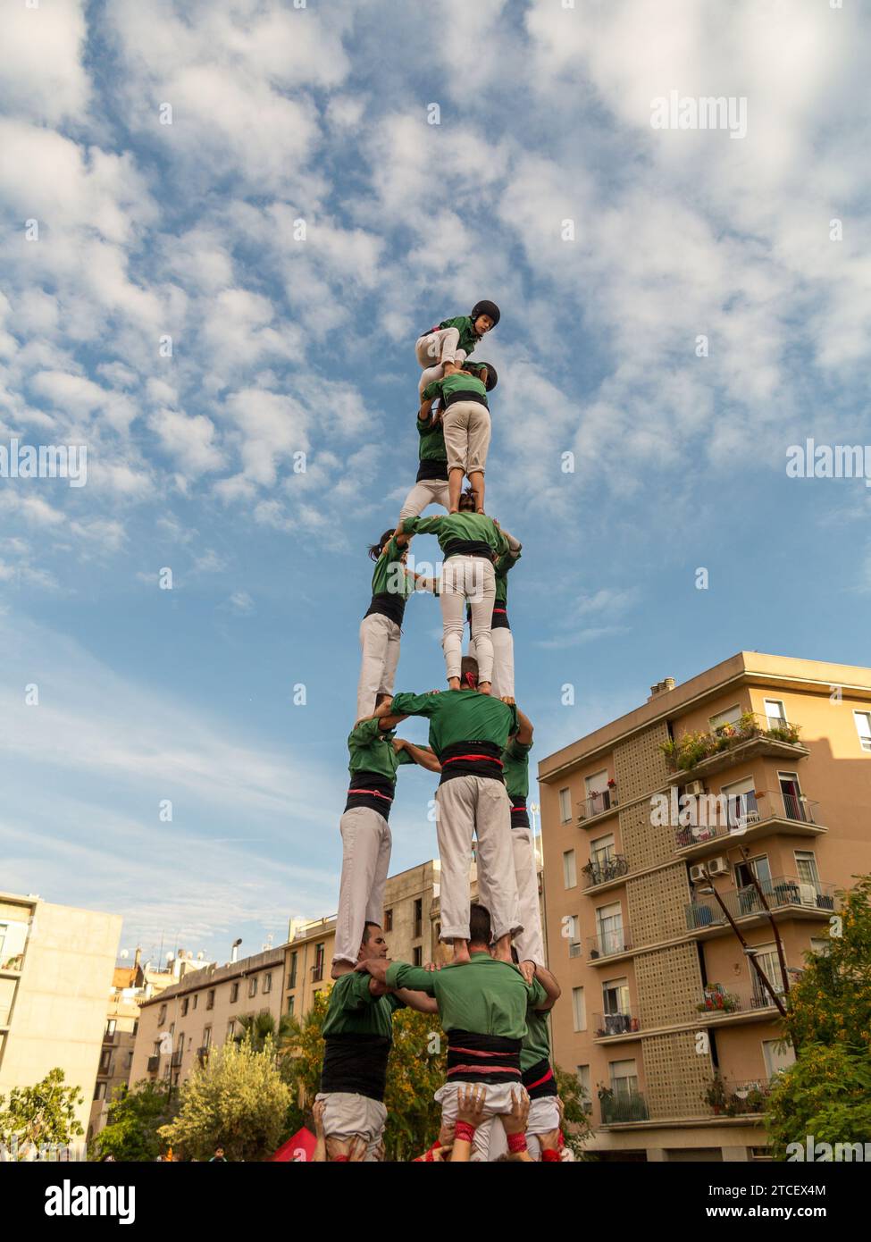 Castell ou tour humaine. Barcelone, Espagne Banque D'Images