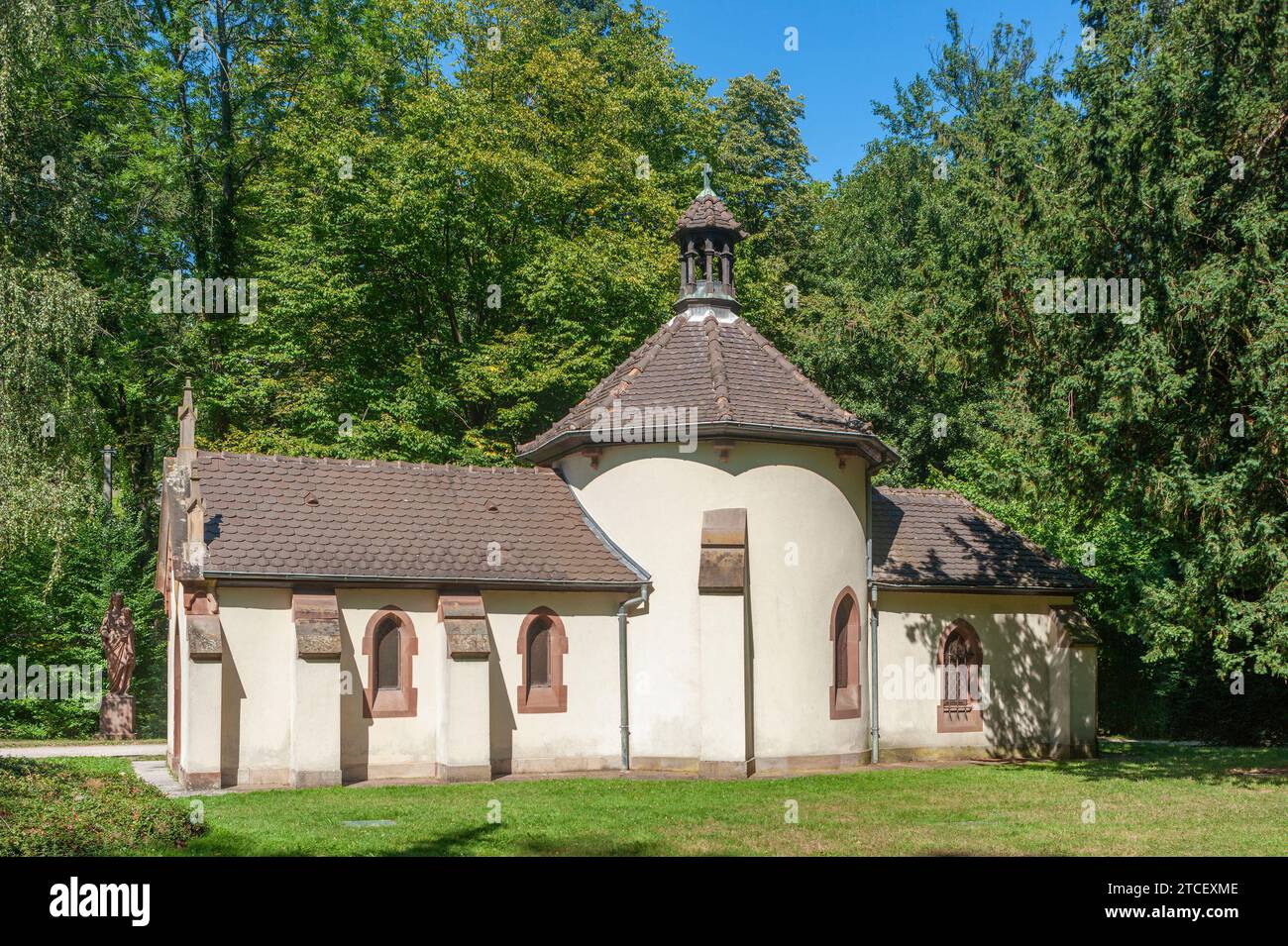 Chapelle du parc dans le parc de la ville, Obernai, Alsace, France, Europe Banque D'Images