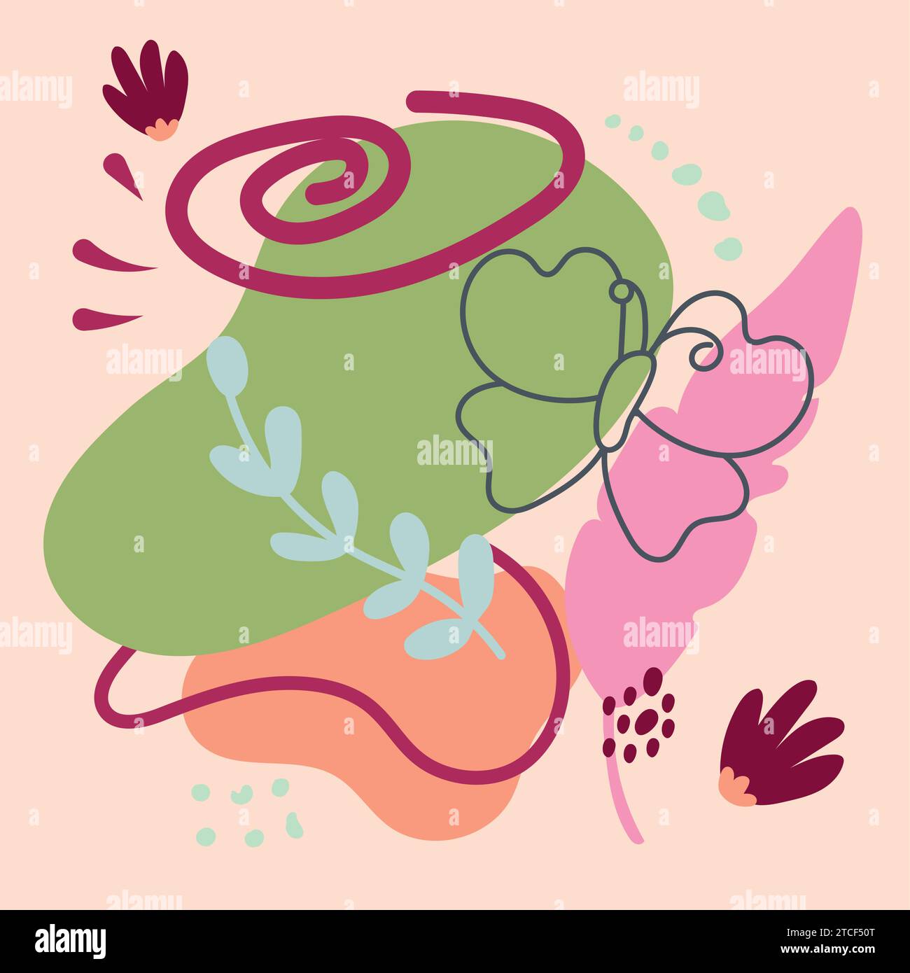 Vecteur de fond dessiné à la main coloré Illustration de Vecteur