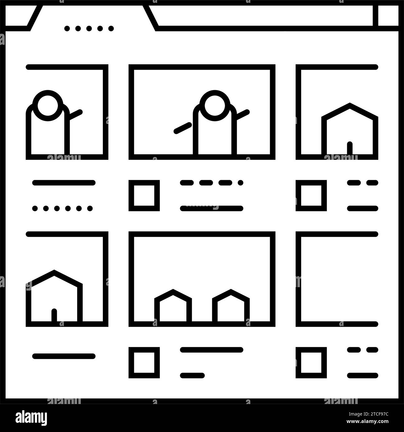 illustration vectorielle d'icône de ligne de développement de jeu de création de storyboard Illustration de Vecteur