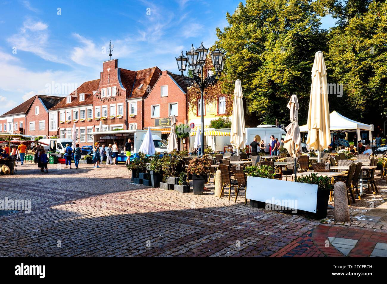 Paysage urbain d'Esens, Mer du Nord, Allemagne Banque D'Images