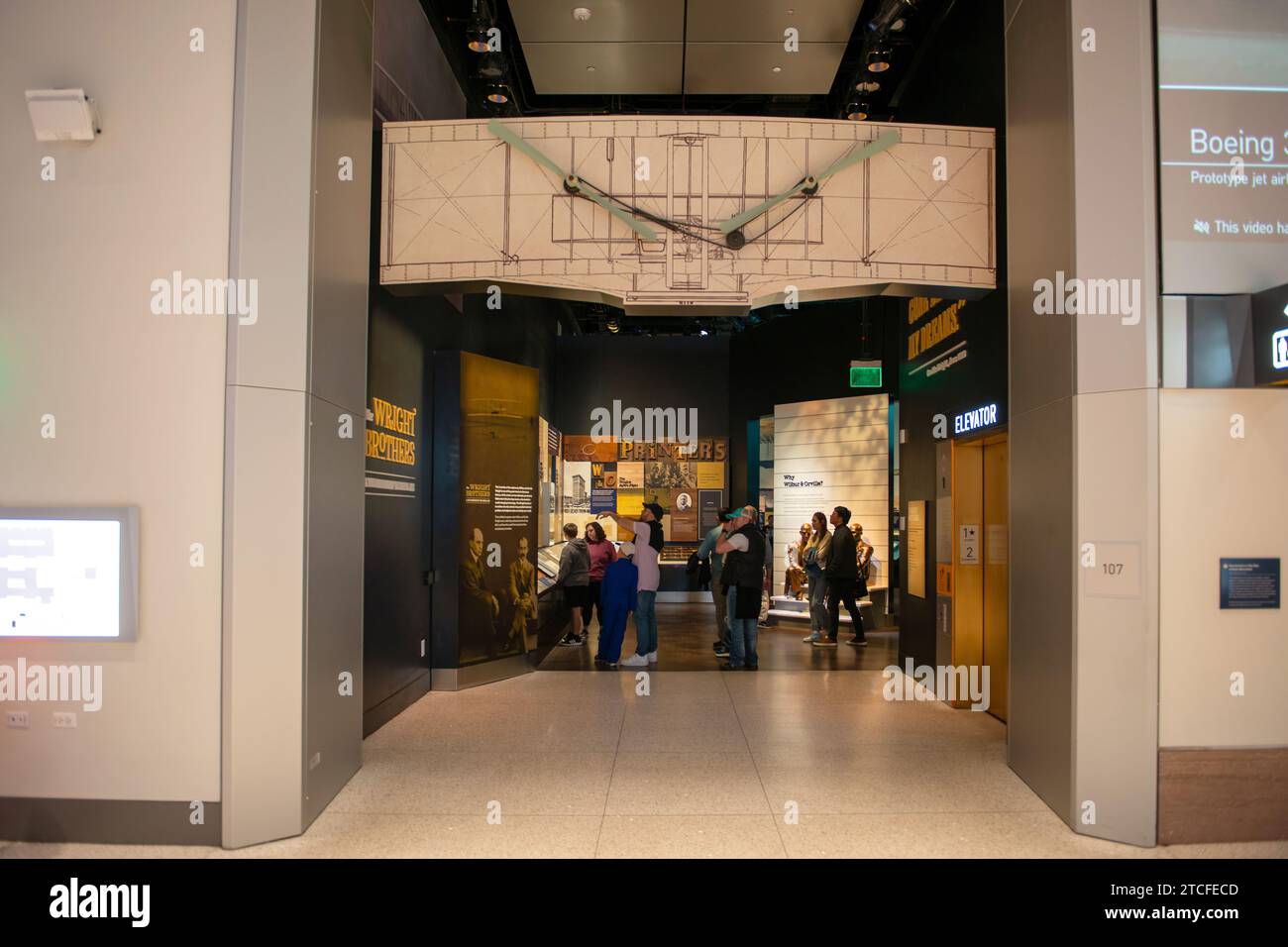 Entrée à l'exposition Wright Brothers au Smithsonian Air and Space Museum à Washington DC Banque D'Images