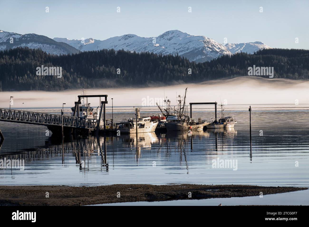 Installation de chargement d'Auke Bay, Alaska du Sud-est. Banque D'Images