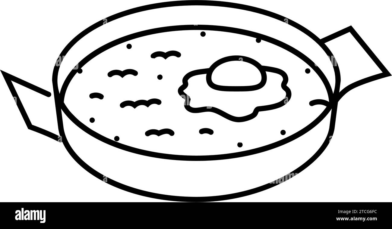 illustration vectorielle d'icône de ligne de cuisine turque menemen Illustration de Vecteur
