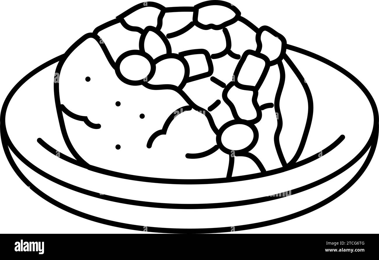 illustration vectorielle d'icône de ligne de cuisine turque de kumpir Illustration de Vecteur