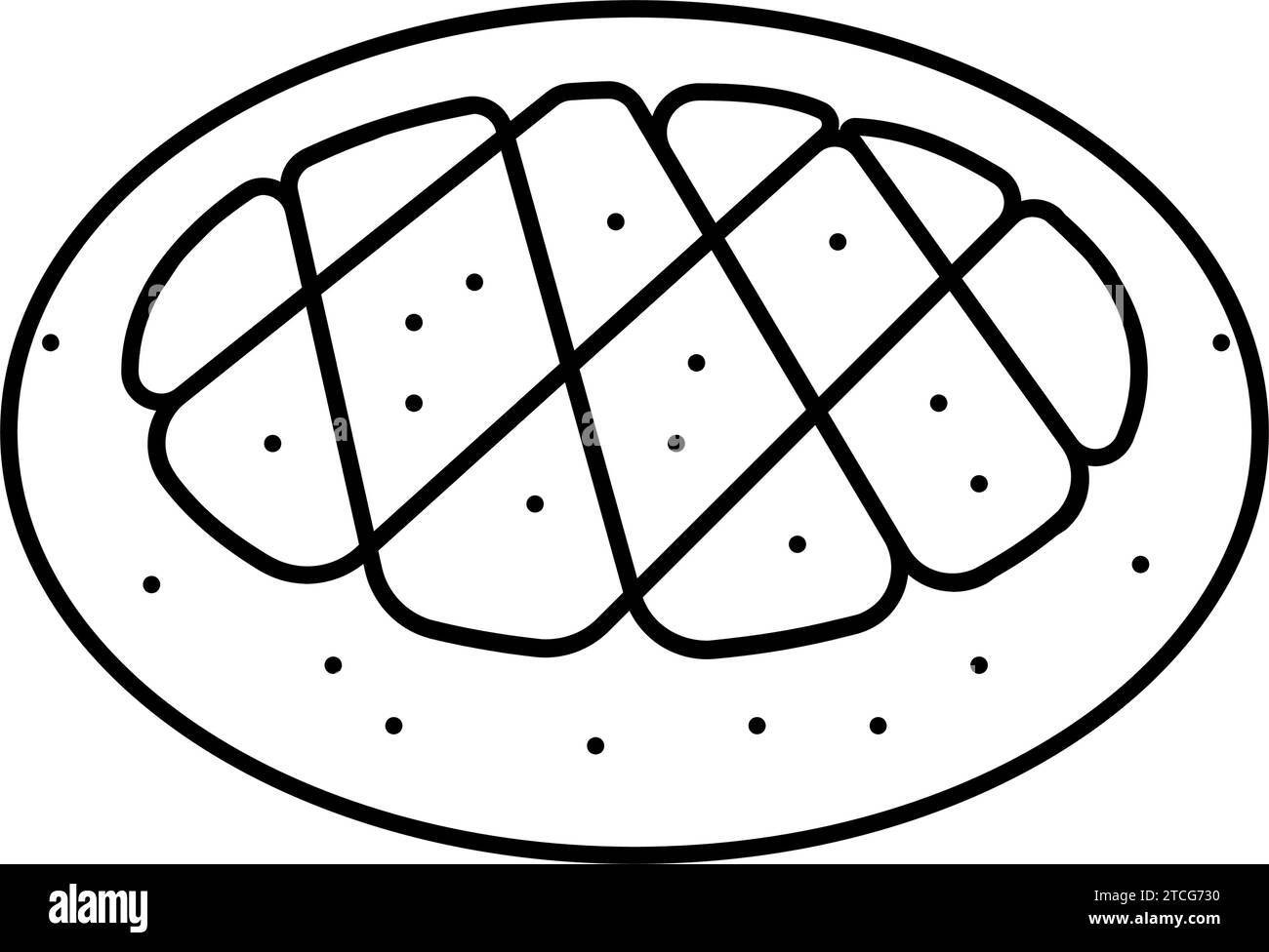 illustration vectorielle d'icône de ligne de cuisine turque de pain pita Illustration de Vecteur