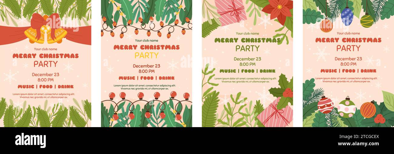 Modèle d'affiche de Noël avec espace de copie, invitation pour fête de