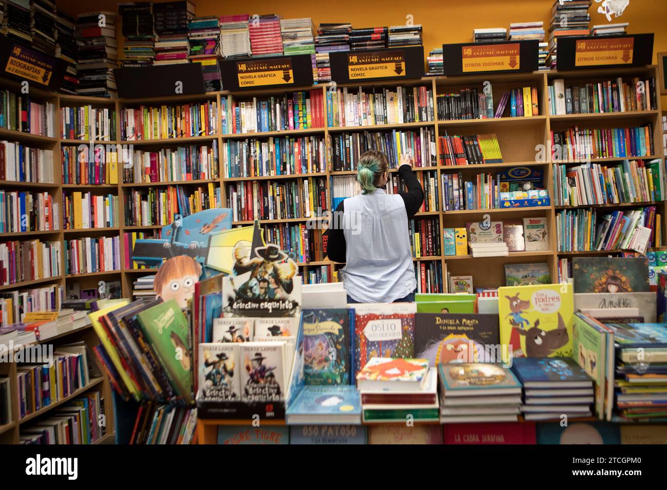 Madrid, 02/15/2021. Librairie Antonio Machado, propriété d'Aldo García. Photo : Isabel Permuy. Archdc. Crédit : Album / Archivo ABC / Isabel B. Permuy Banque D'Images