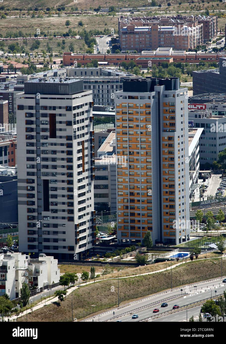 MADRID, 12 juin 2013. Rapport vues de Madrid depuis le toit de Torre Espacio, dans l'image Sanchinarro. Image Oscar del Pozo (ARCHDC) Oscar del Pozo. Crédit : Album / Archivo ABC / Oscar del Pozo Banque D'Images