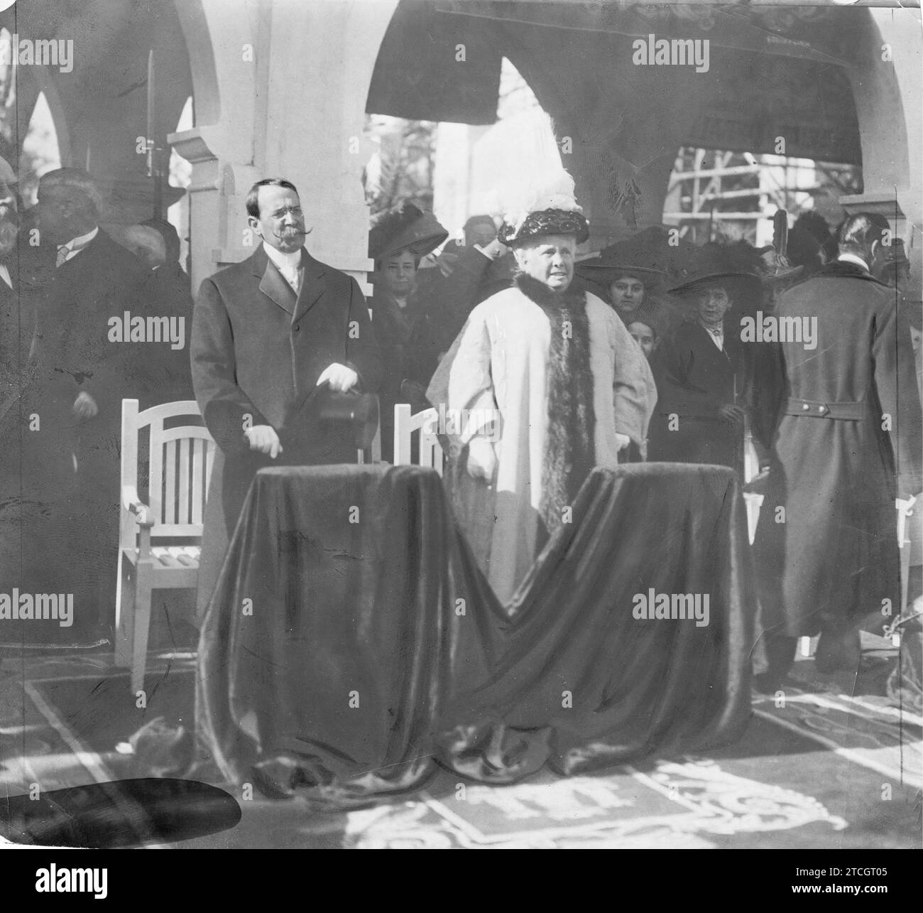 05/31/1910. La mission espagnole en Argentine. L'Infanta et le président de l'Argentine audition messe à l'inauguration du pavillon espagnol. Crédit : Album / Archivo ABC / Alonso Banque D'Images