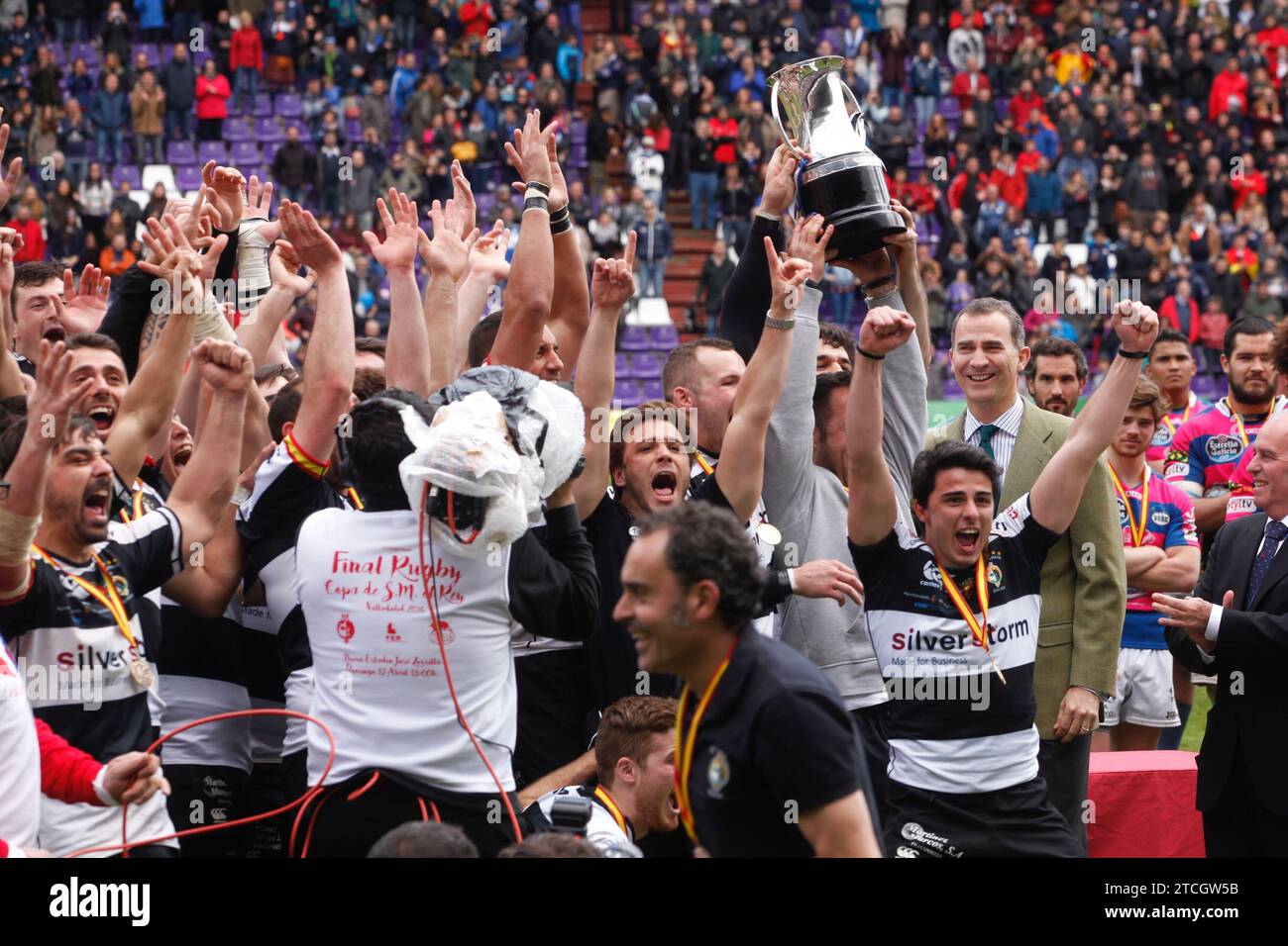 Valladolid, 04/17/2016. Finale de la King's Rugby Cup, entre vrac quesos Entrepinares et El Salvador. Photo Fernando Blanco Archdc. Crédit : Album / Archivo ABC / Fernando Blanco Banque D'Images