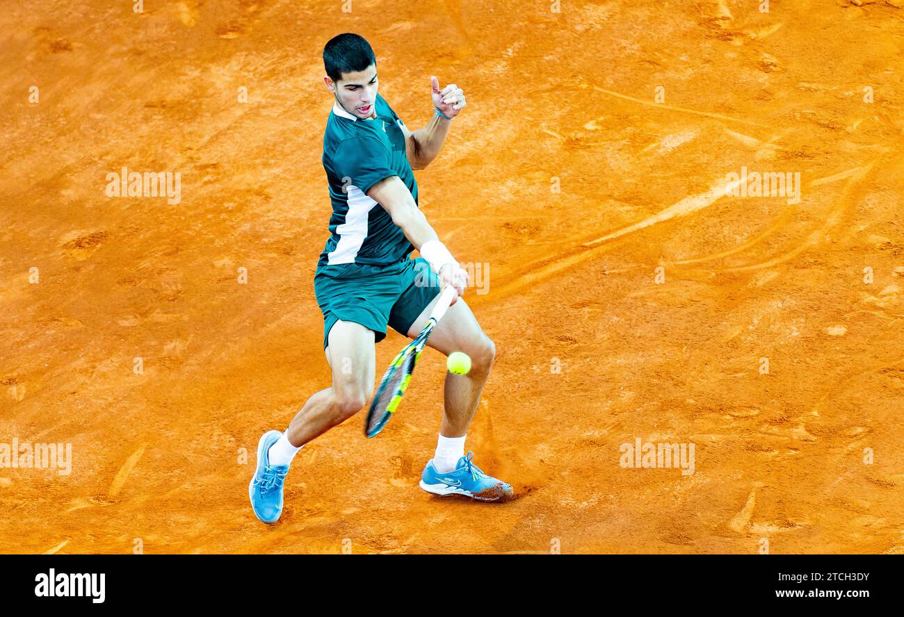 Madrid, 05/03/2022. Boîte magique. Mutua Madrid Open. ATP. Carlos Alcaraz contre Cameron Norrie. Photo : de Saint Bernard. Archdc. Crédit : Album / Archivo ABC / Eduardo San Bernardo Banque D'Images