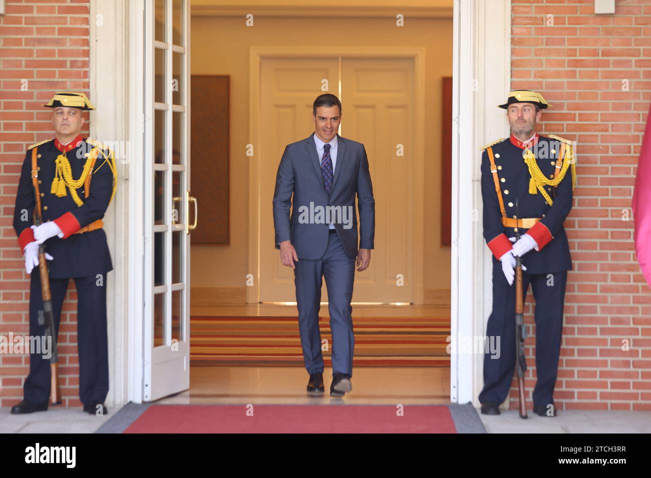 Madrid, 05/18/2022. Palais de Moncloa. Rencontre entre le Président du Gouvernement Pedro Sánchez et l'émir du Qatar, Tamim bin Hamad. Photo : Jaime García. ARCHDC. Crédit : Album / Archivo ABC / Jaime García Banque D'Images