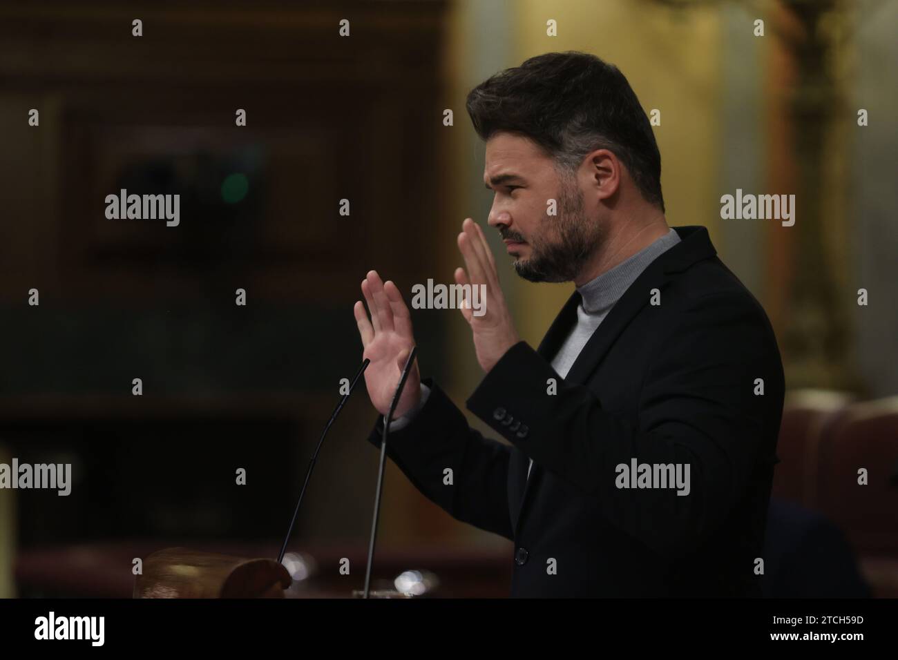 Madrid, 03/02/2022. Congrès des députés. Sessions plénières monographiques sur la position du gouvernement de Pedro Sánchez dans la crise ukrainienne. Photo : Jaime García. ARCHDC. Crédit : Album / Archivo ABC / Jaime García Banque D'Images