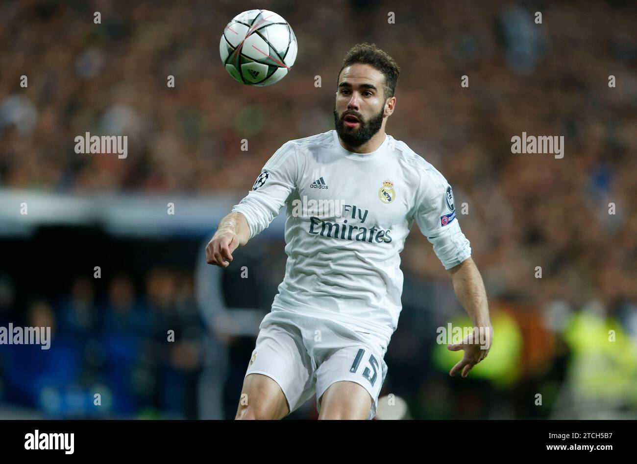 Madrid, 04/12/2016. Deuxième étape des quarts de finale de la Ligue des Champions, disputée au stade Santiago Bernabéu entre le Real Madrid et Wolfsburg. Dans l'image, Daniel Carvajal. Photo : Ignacio Gil ARCHDC. Crédit : Album / Archivo ABC / Ignacio Gil Banque D'Images