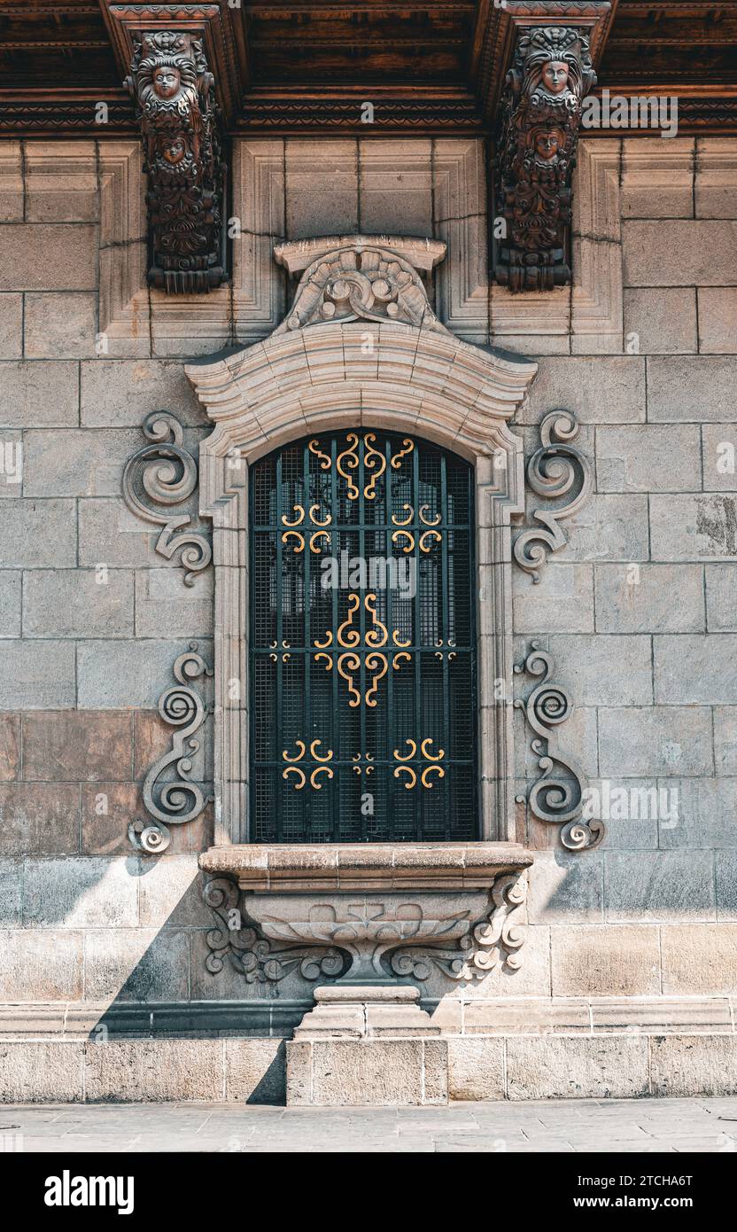 Palacio Arzobispal de Lima, Lima, Pérou, centre-ville historique, fenêtre, détail, 2023 Banque D'Images
