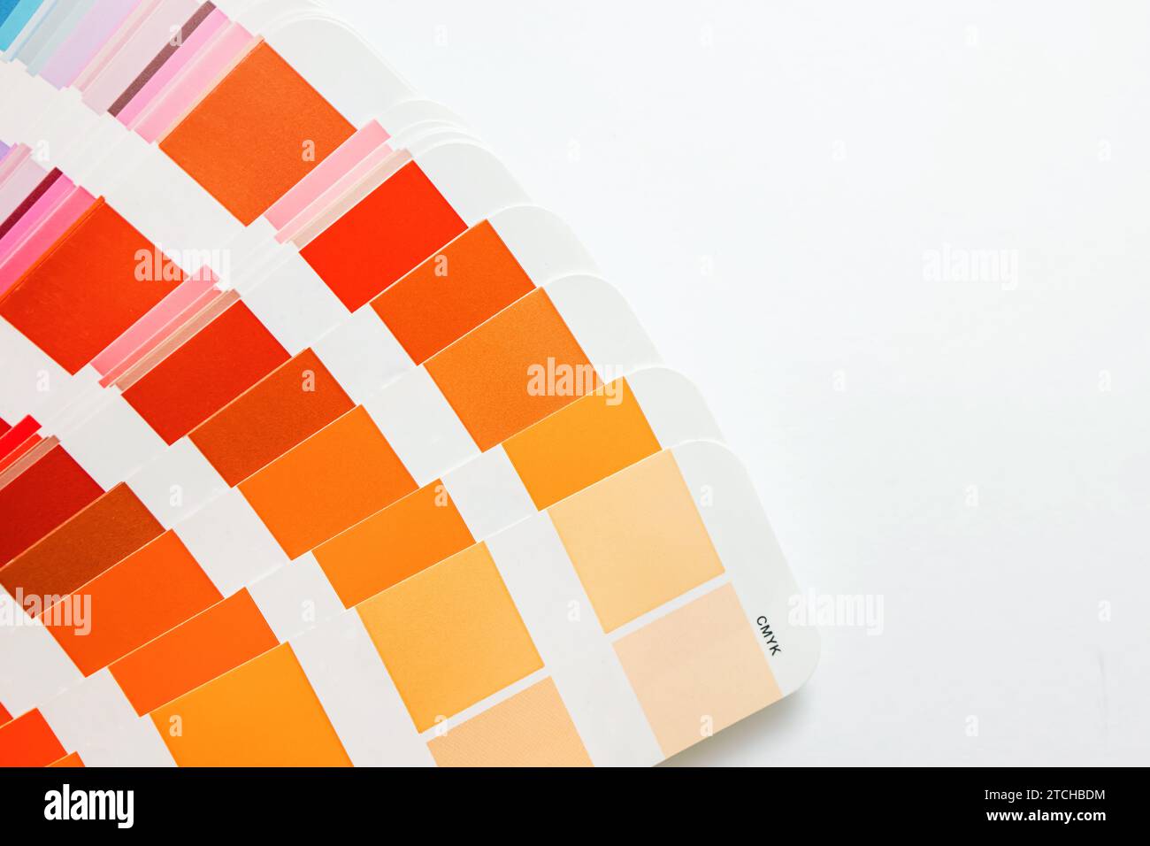 Nuances de guide de couleurs de tons chauds orange et rouge et couleur pêche Banque D'Images