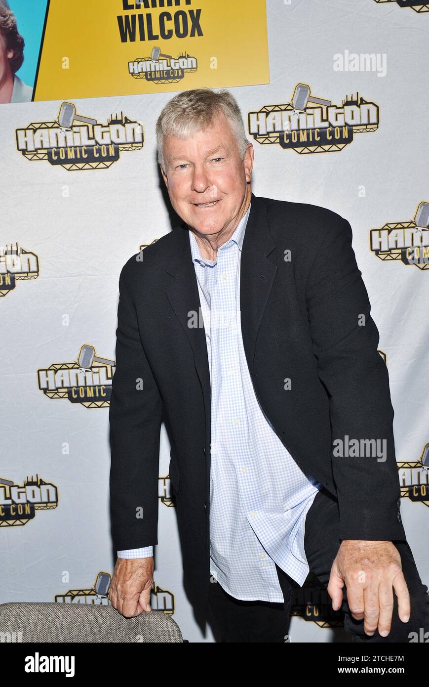 23 octobre 2023 - Hamilton, Ontario, Canada. L'acteur Larry Wilcox (surtout connu pour son rôle d'officier de la California Highway Patrol Jon Baker dans ''Chips'' de la télévision) à Hamilton Comic con au Canadian Warplane Heritage Museum. (Image de crédit : © Brent Perniac/AdMedia via ZUMA Press Wire) USAGE ÉDITORIAL SEULEMENT! Non destiné à UN USAGE commercial ! Banque D'Images