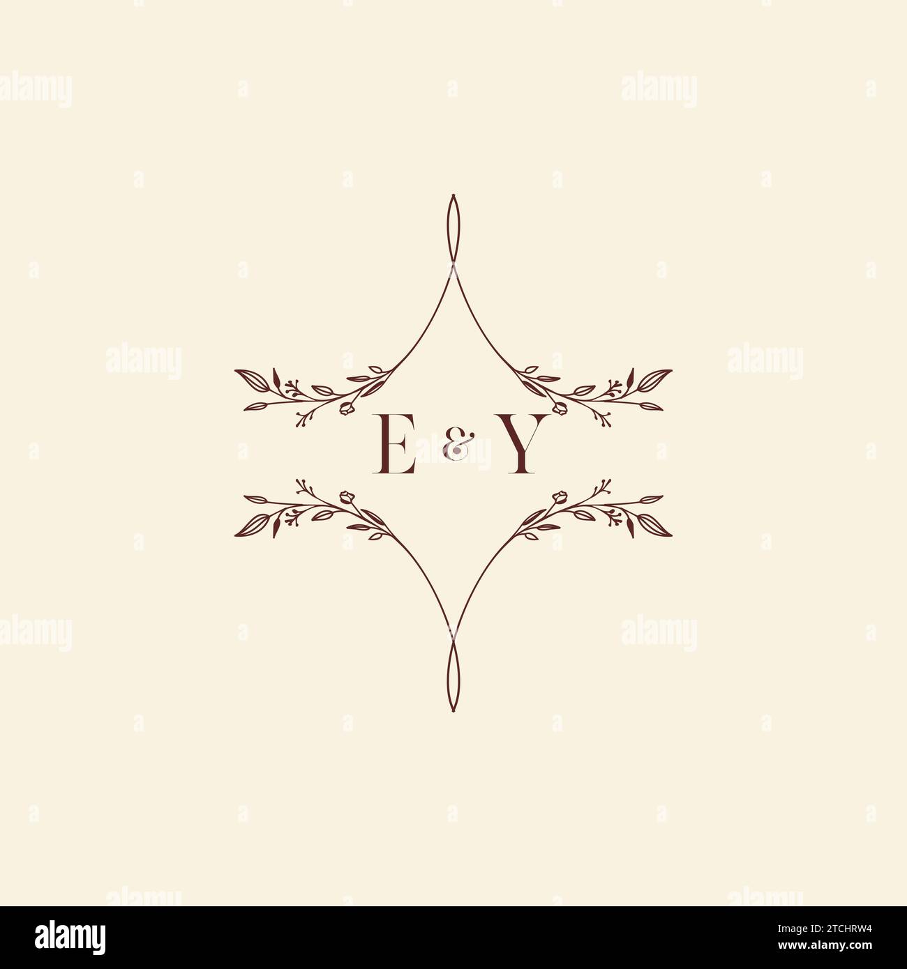 Lettres initiales de logo de mariage EY dans un design professionnel de haute qualité qui s'imprimera bien sur tous les supports d'impression Illustration de Vecteur