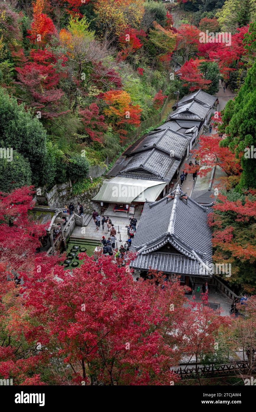 KYOTO/JAPON - 26 novembre 2023 : vue de dessus de la source du temple kiyomizu dera Banque D'Images