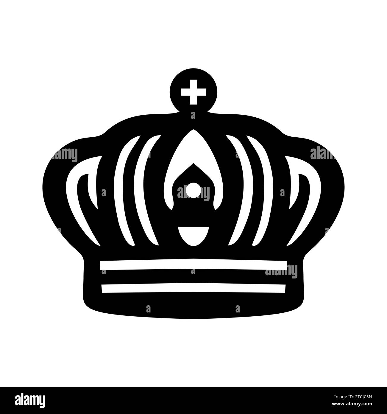 Silhouette d'icône de couronne noire. Armoiries et symbole royal isolé sur blanc. Illustration vectorielle Illustration de Vecteur