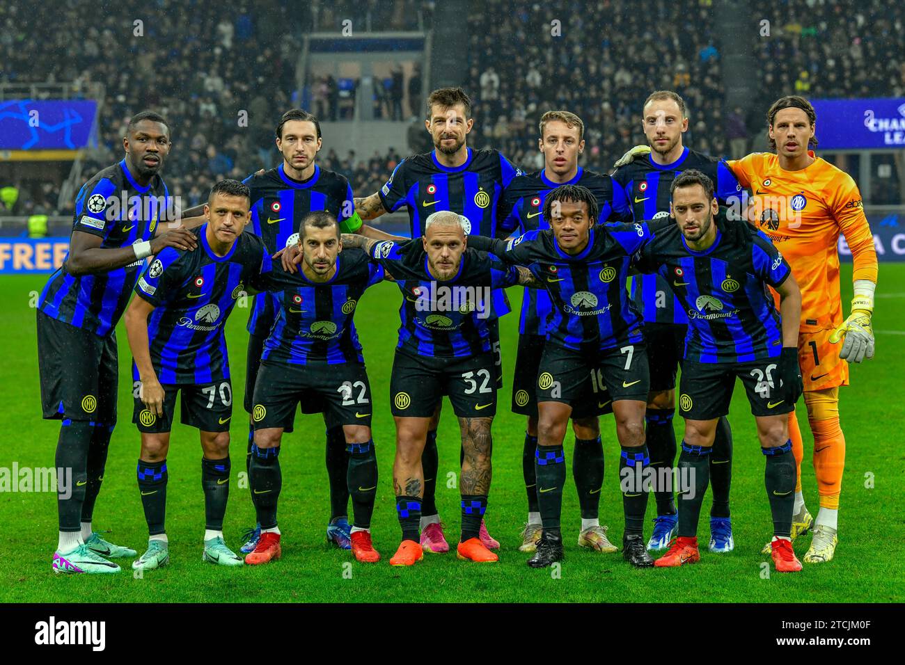 Milan, Italie. 12 décembre 2023. Le départ-11 de l'Inter pour le match de l'UEFA Champions League entre l'Inter et la Real Sociedad à Giuseppe Meazza à Milan. (Crédit photo : Gonzales photo/Alamy Live News Banque D'Images