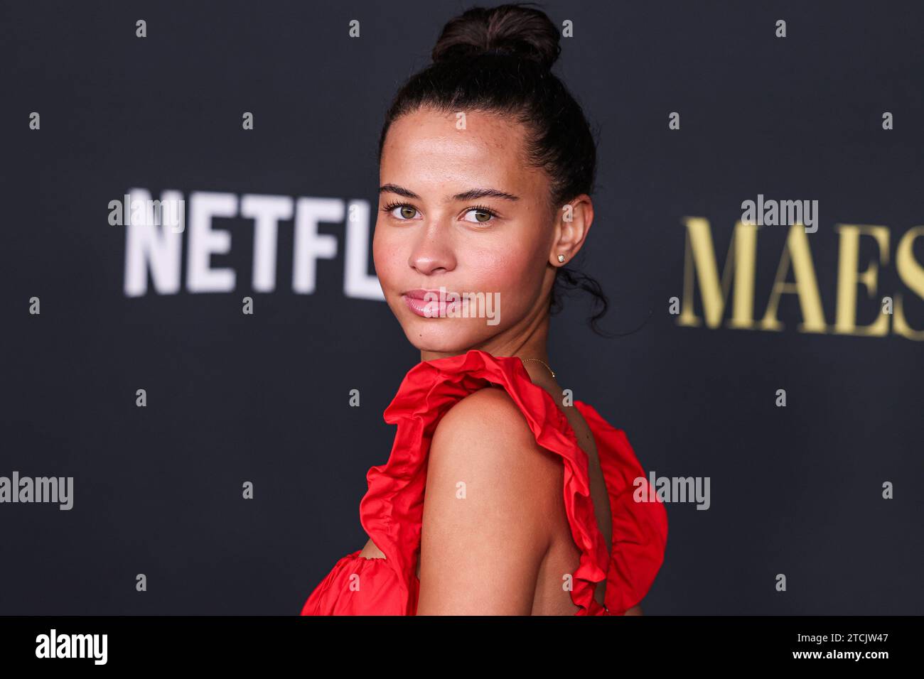 Los Angeles, États-Unis. 12 décembre 2023. LOS ANGELES, CALIFORNIE, États-Unis - DÉCEMBRE 12 : l'actrice américaine Ashley Aufderheide arrive à la projection spéciale de Los Angeles de "Maestro" de Netflix qui s'est tenue à l'Academy Museum of Motion Pictures le 12 décembre 2023 à Los Angeles, Californie, États-Unis. (Photo de Xavier Collin/image Press Agency) crédit : image Press Agency/Alamy Live News Banque D'Images