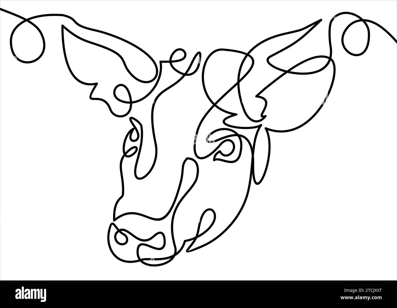 Pig est un symbole.Vector ligne continue. Illustration de Vecteur
