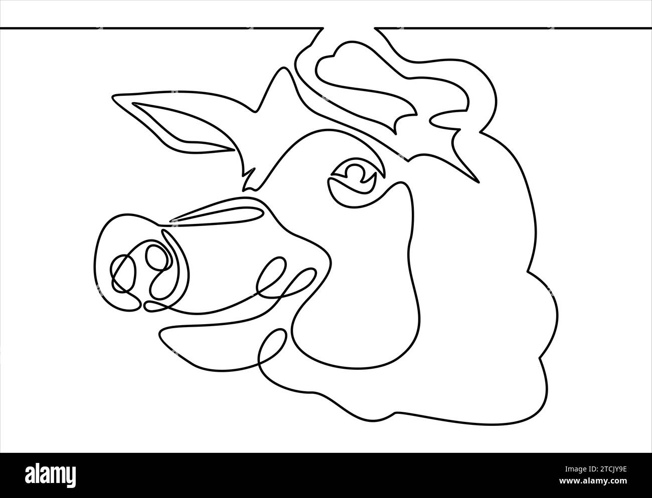 Pig est un symbole.Vector ligne continue. Illustration de Vecteur