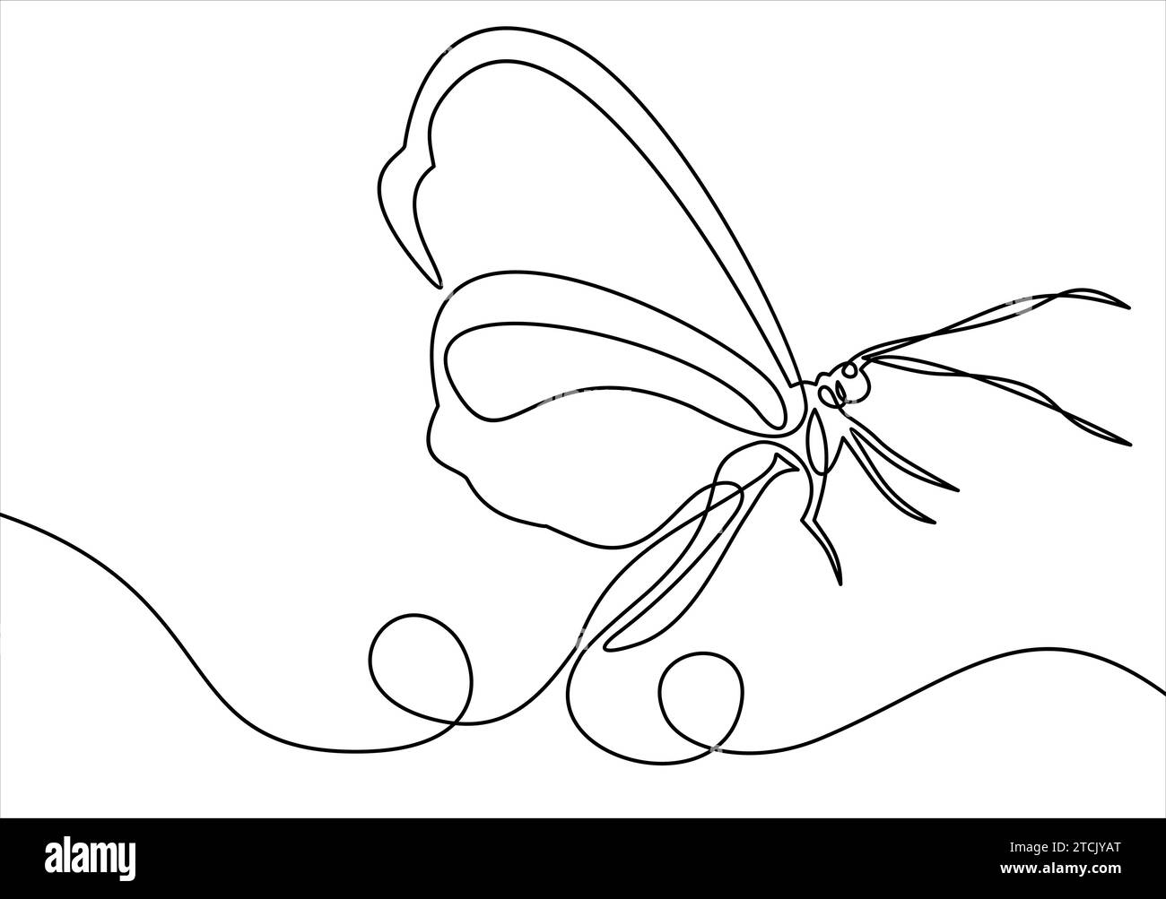 Papillon. Dessin au trait continu. Illustration.Element dans le style tendance. Illustration de Vecteur