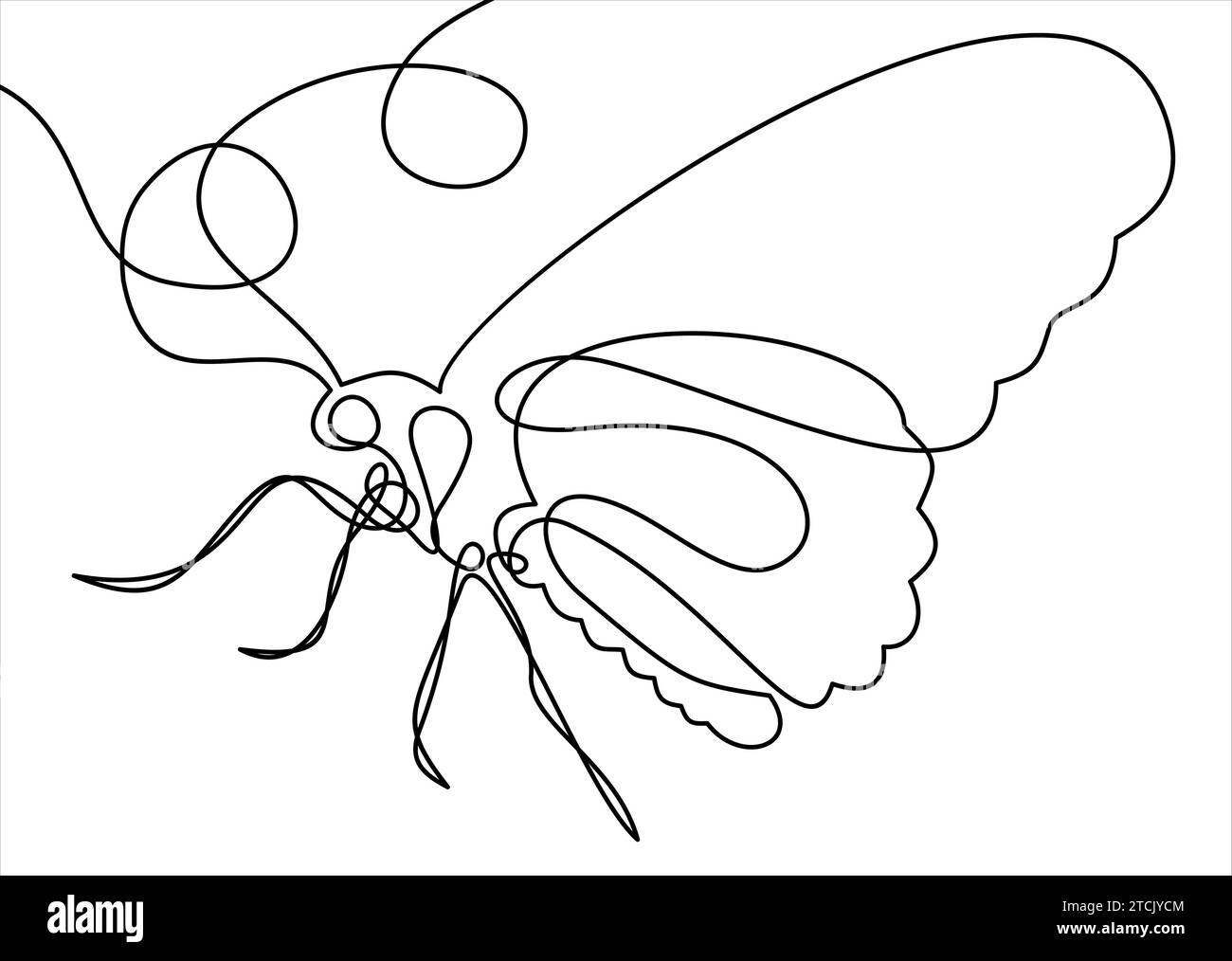 Papillon. Dessin au trait continu. Illustration.Element dans le style tendance. Illustration de Vecteur