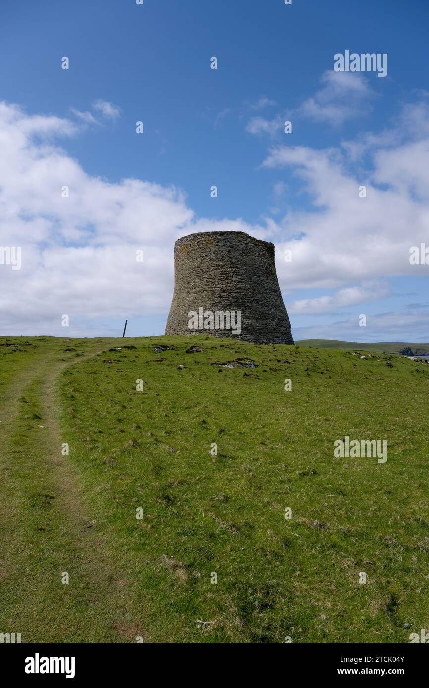 Broch of Mousa sur l'île de Mousa, Shetland, Écosse, Royaume-Uni Banque D'Images