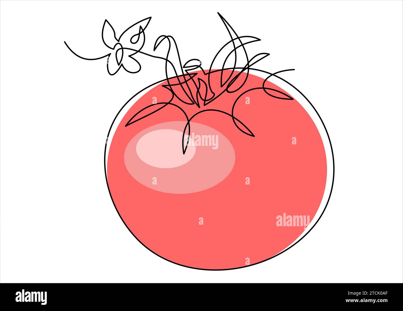 tomates en une seule ligne tracée en continu Illustration de Vecteur