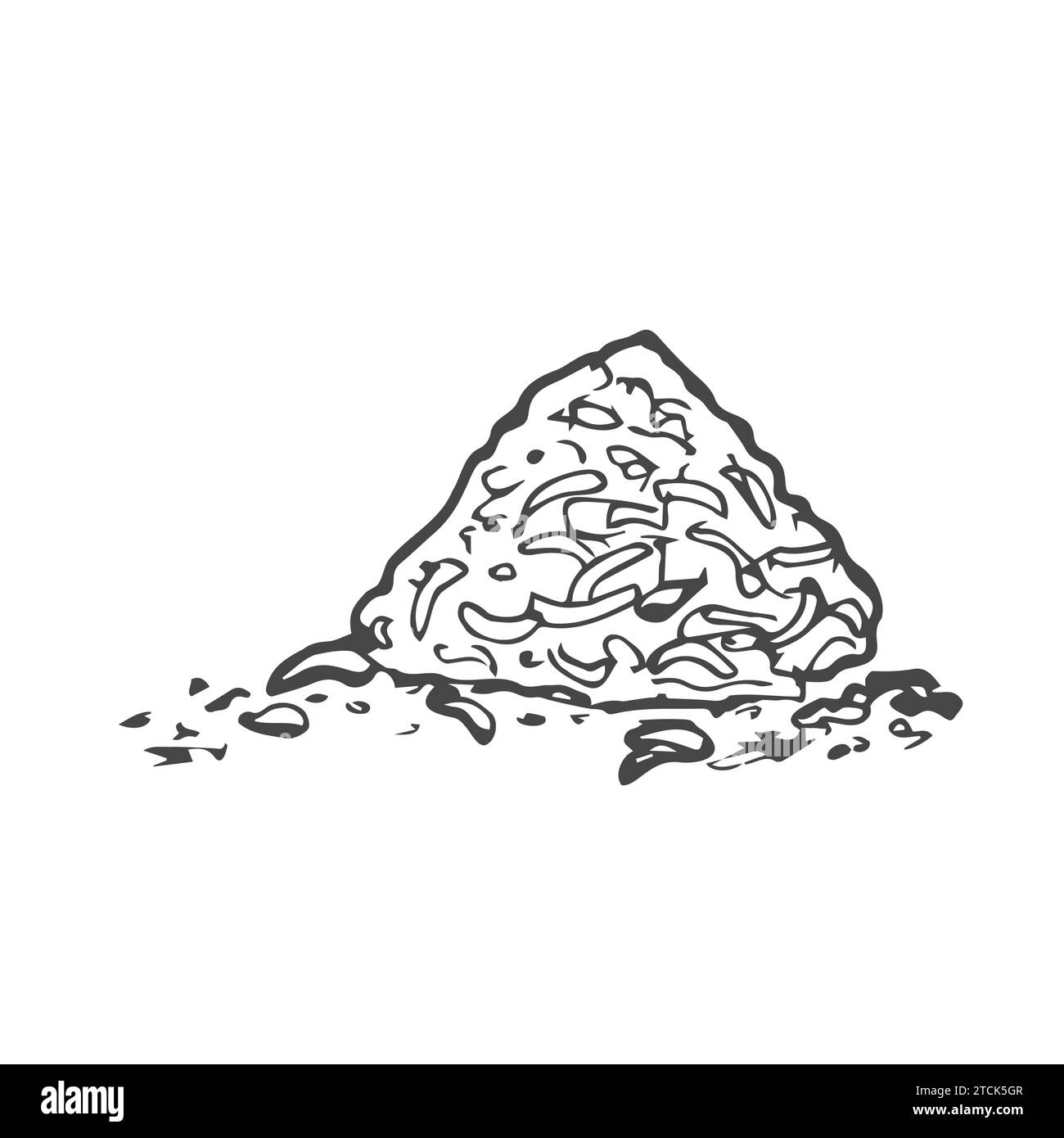 Thé vert en poudre de Matcha dans une tasse à bol avec illustration de gravure dessinée à la main de feuilles. Ingrédient de boisson saine pour la cérémonie du thé japonaise et chinoise. Illustration de Vecteur