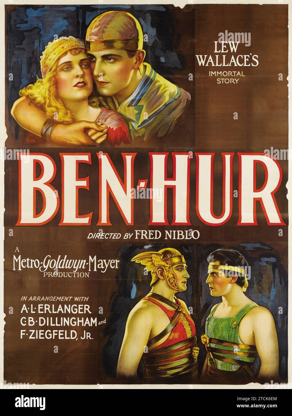 Ben-Hur (MGM, 1925). L'histoire immortelle de Lew Wallace. Affiche de vieux film feat Ramon Novarro Banque D'Images