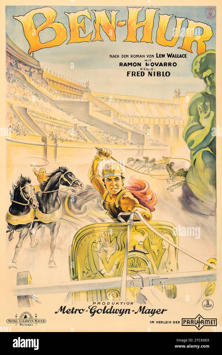 Ben-Hur (MGM, 1925). L'histoire immortelle de Lew Wallace. Affiche de vieux film feat Ramon Novarro. Version allemande Banque D'Images