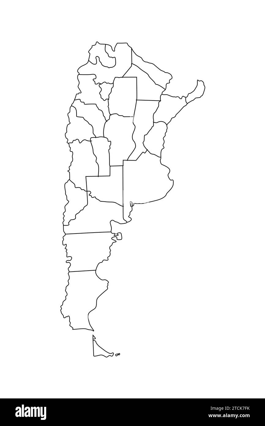 Carte vectorielle de contour de l'Argentine Illustration de Vecteur