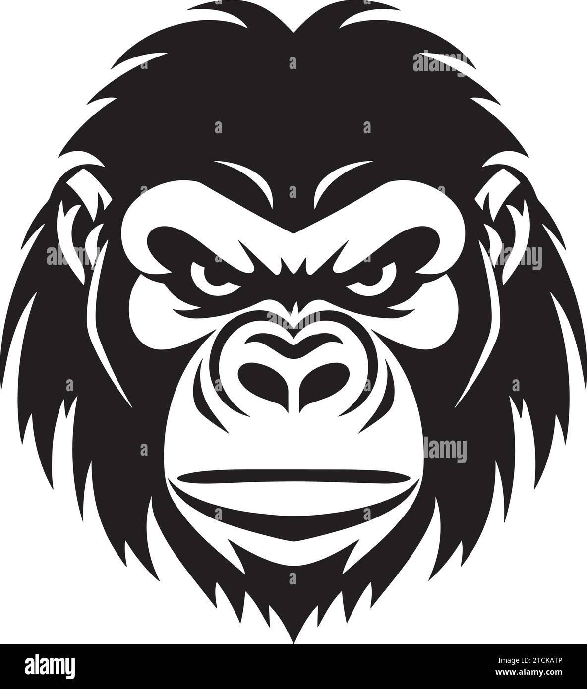 Gorilla tête Vector illustration. Logo Gorilla Vintage Illustration de Vecteur