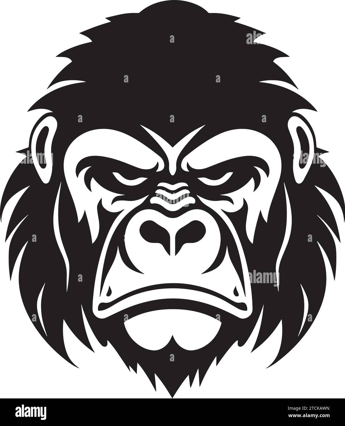 Gorilla tête Vector illustration. Logo Gorilla Vintage Illustration de Vecteur